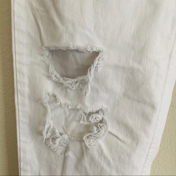 Top Shop Hayden White High Waist Ripped Jeans - Picture 3 of 5